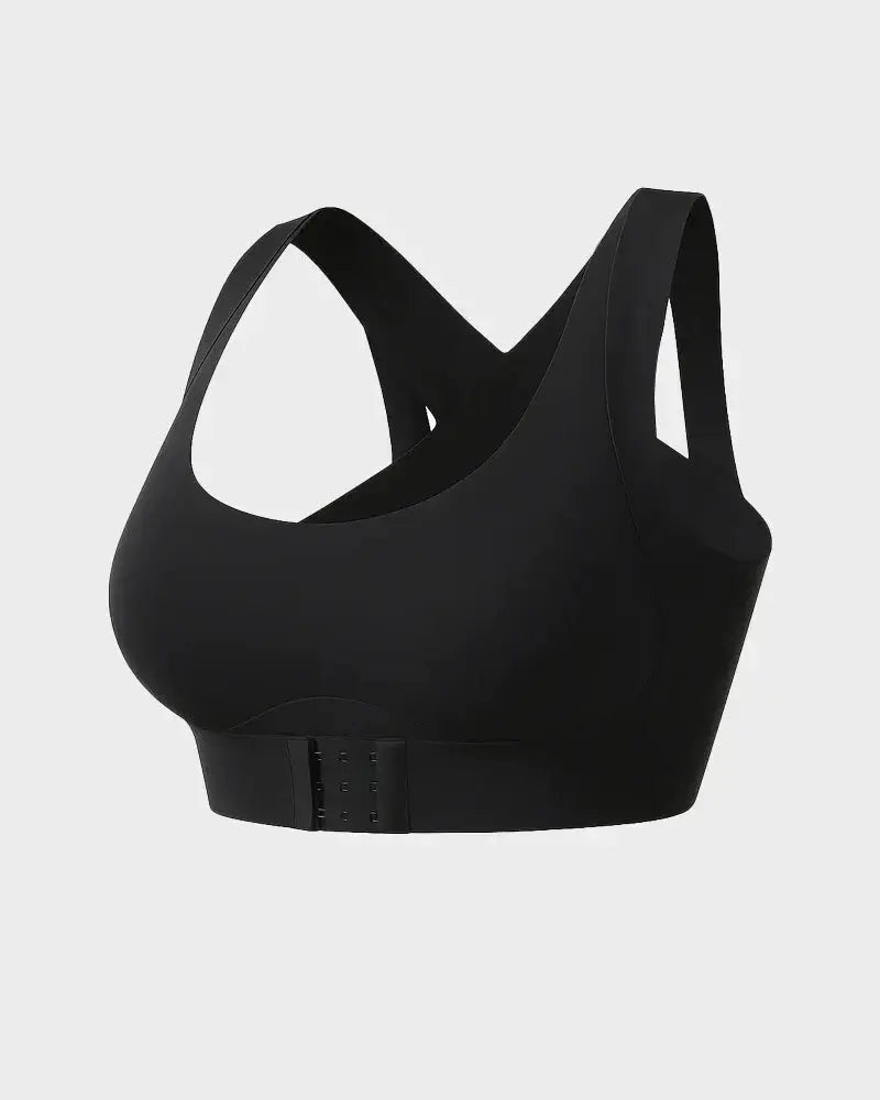 Sujetador corrector de postura negro, broche frontal