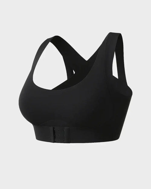 Sujetador corrector de postura negro, broche frontal