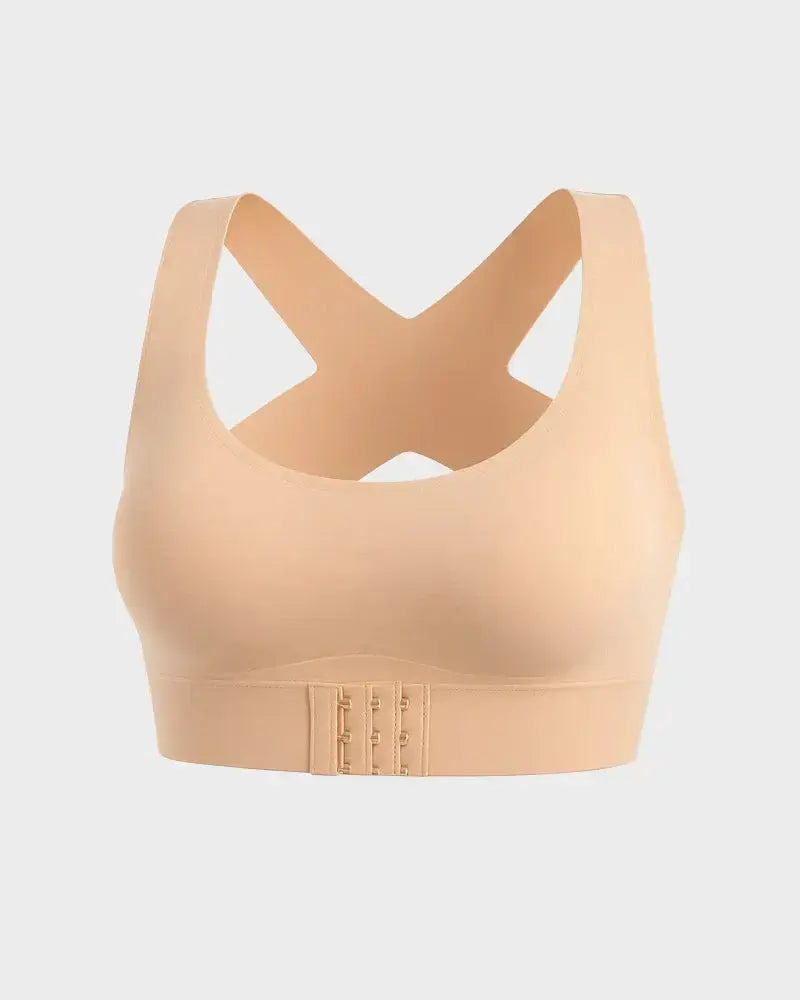 Espalda con tirantes en X, color beige