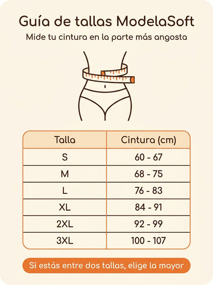 Guía de tallas ModelaSoft por medida de cintura